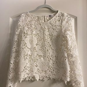 Ivory colored, see through, barely worn.